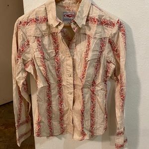 Roper Woman’s Western Long Sleeve Snap Button Size M